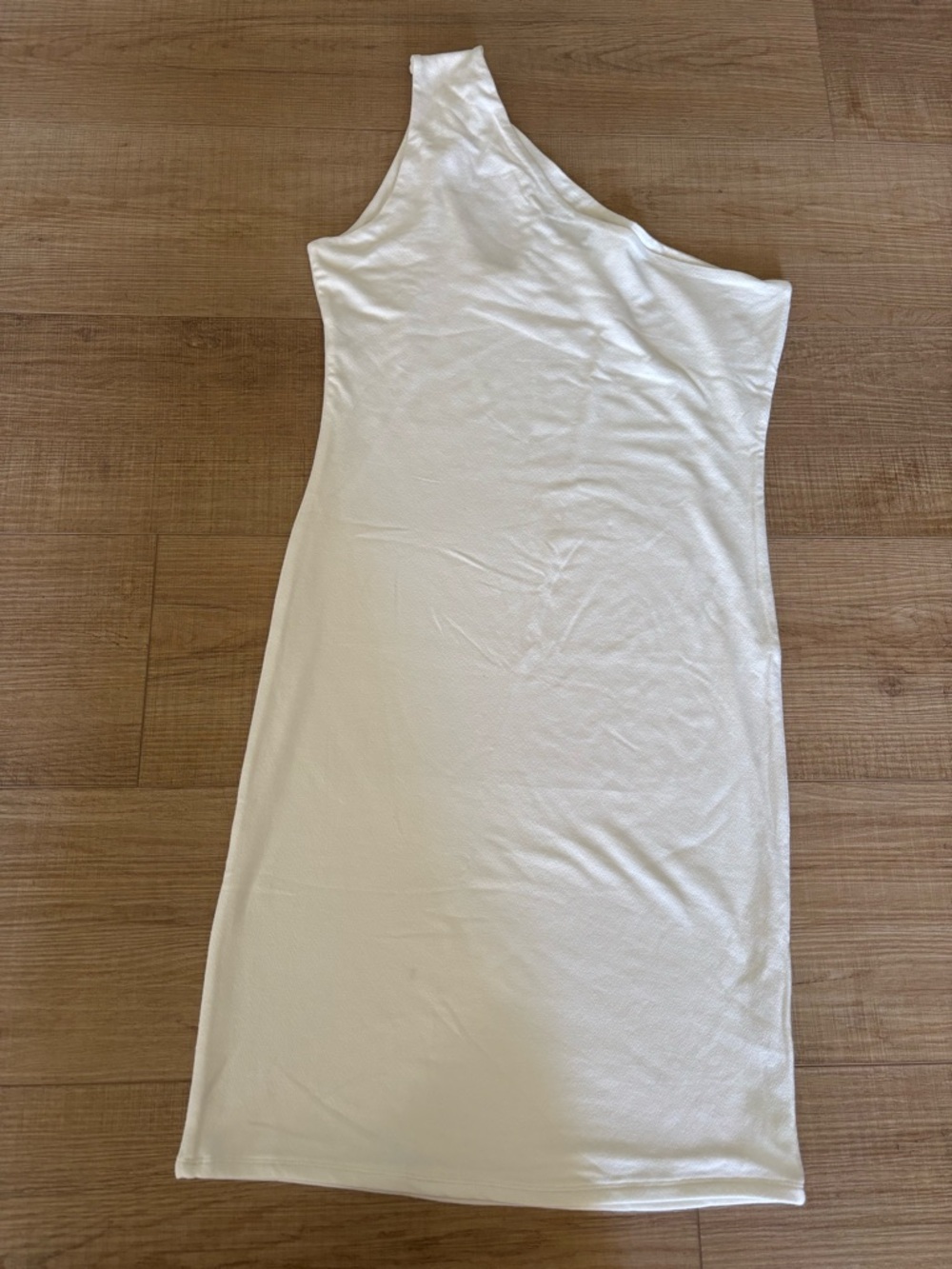 The Naked Wardrobe White Graduation Dress Bodycon Snatched One Shoulder Sz XL - Picture 5 of 9